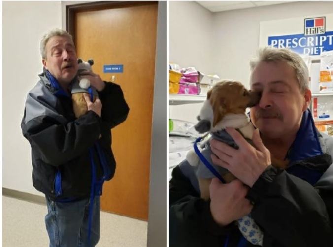 A touching story.  A kind man saves a puppy from a hopeless situation after many years of meeting again