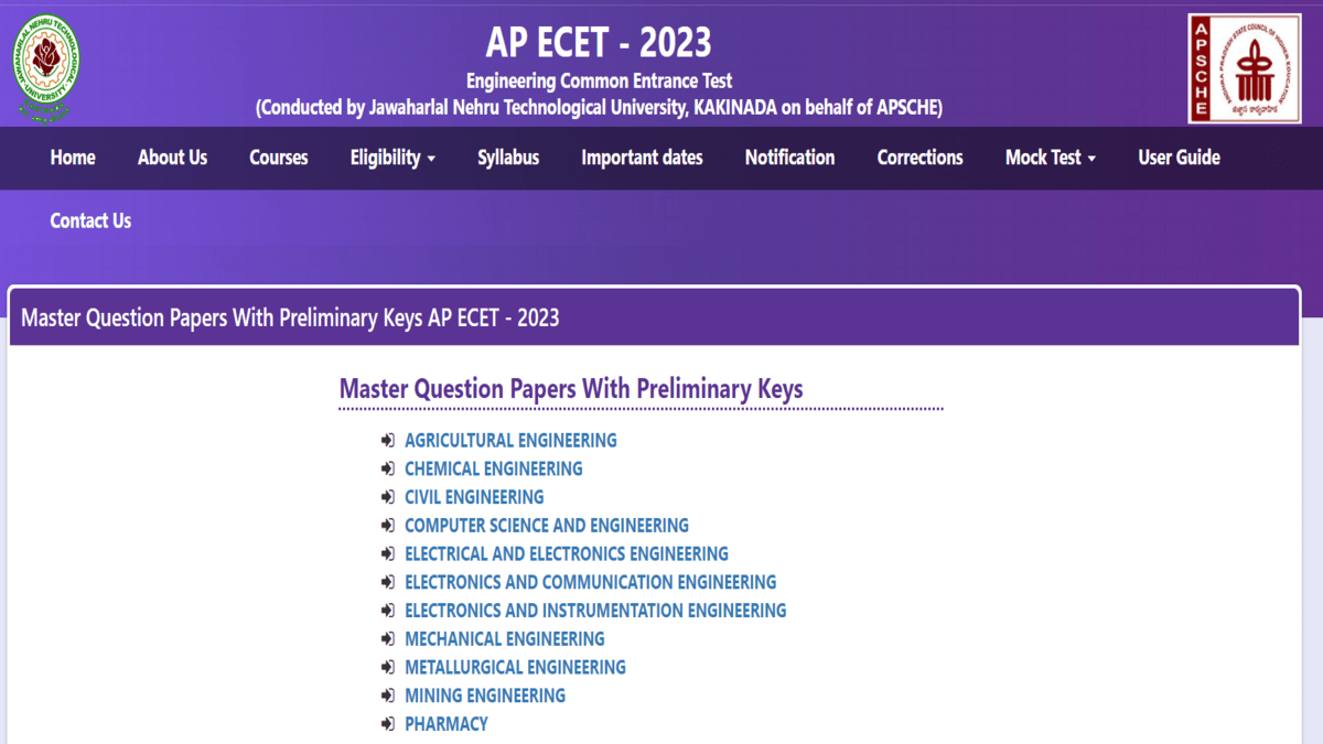 AP ECET Answer Key 2023, Response Sheet Releases