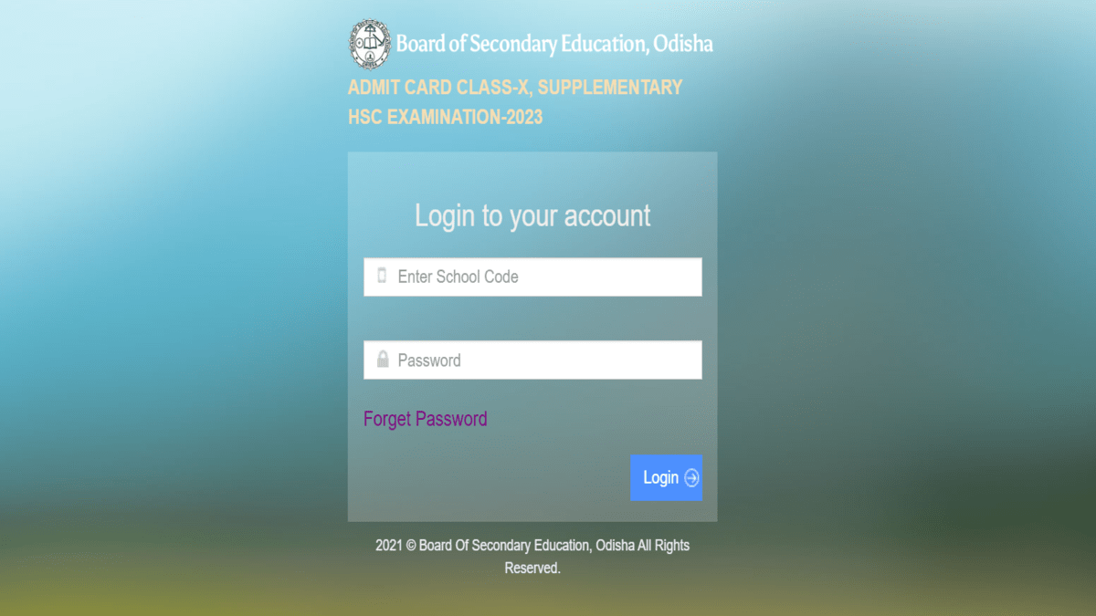 BSE Odisha Supplementary Admit Card 2023 Released