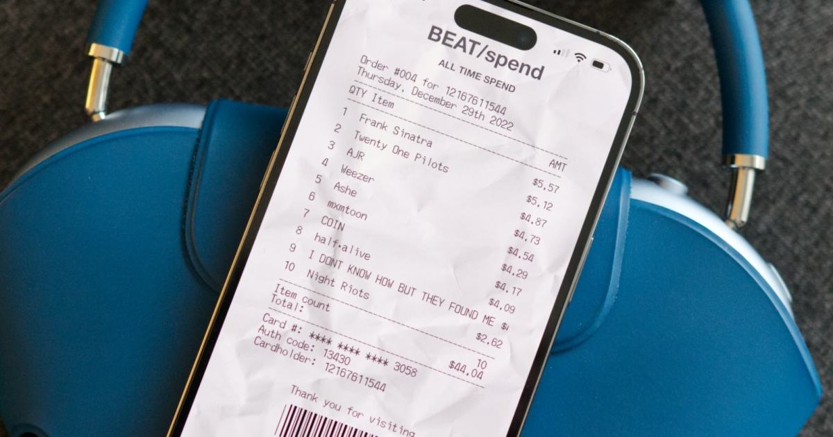 Beatspend app: how to make your own Spotify listening receipt