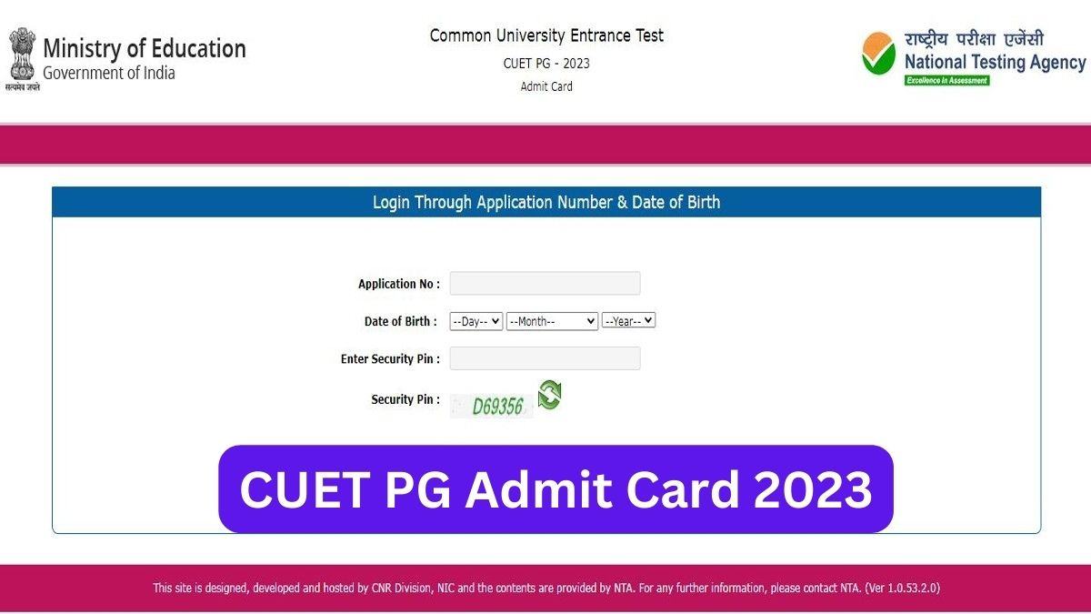 CUET PG 2023 Admit Card