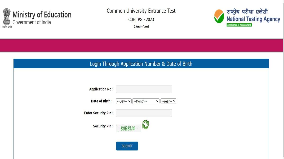 CUET PG 2023 June 30 Admit Card