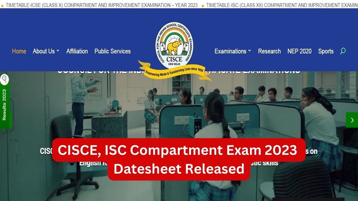 CISCE, ISC Compartment Exam Datesheet 2023