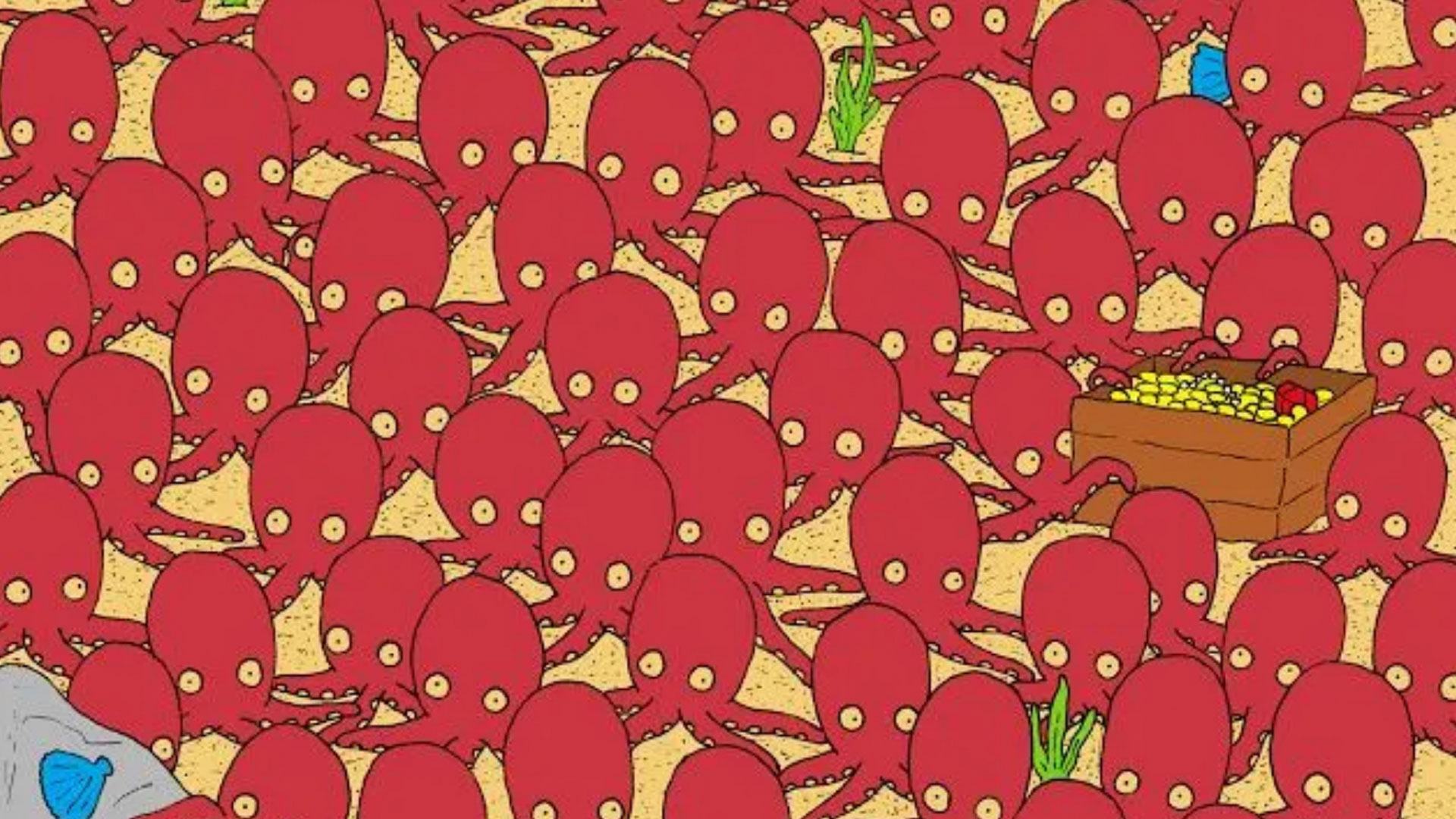 If you can spot the fish hiding among the sea of octopuses in tricky brainteaser then you're a genius