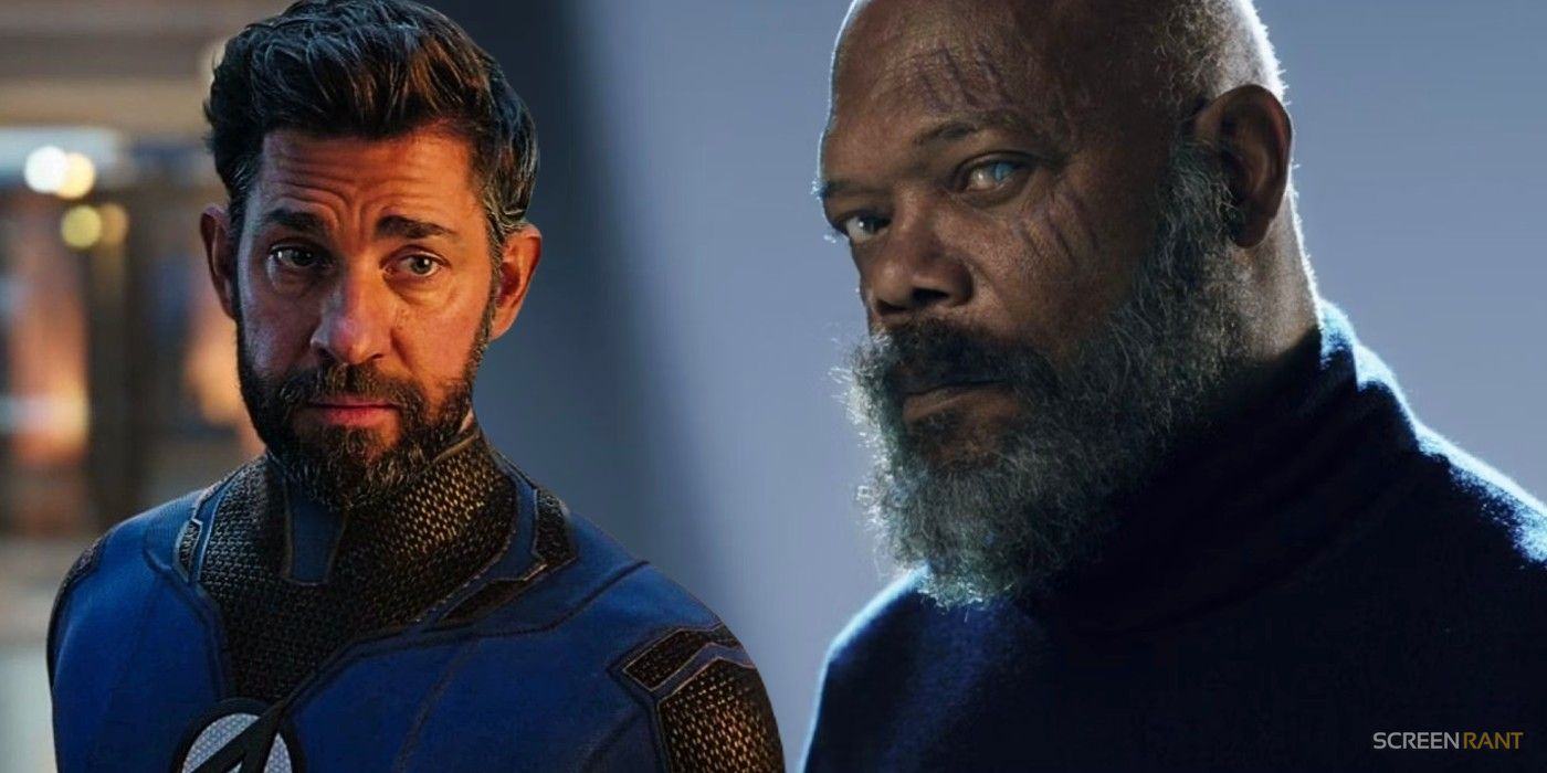 Custom image of John Krasinski's Reed Richards and Samuel L. Jackson's Nick Fury.