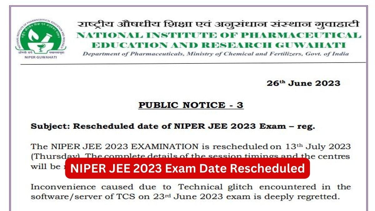 NIPER JEE Exam 2023