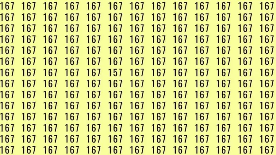 Optical Illusion: If you have sharp eyes find 157 among 167 in 10 Seconds?