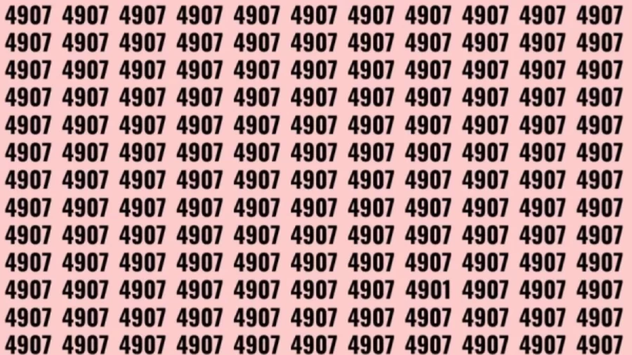 Optical Illusion: Can you find 4901 among 4907 in 10 Seconds?