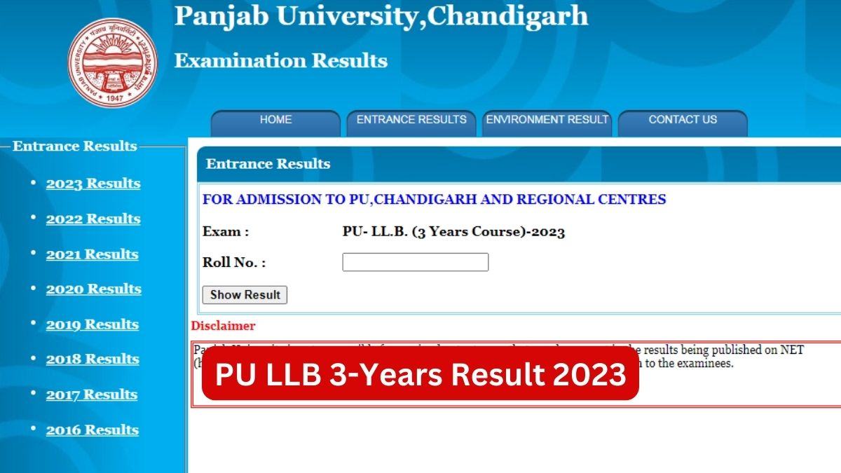 PU LLB Result 2023