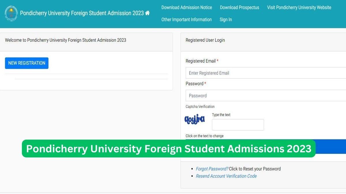 Pondicherry University Admissions 2023