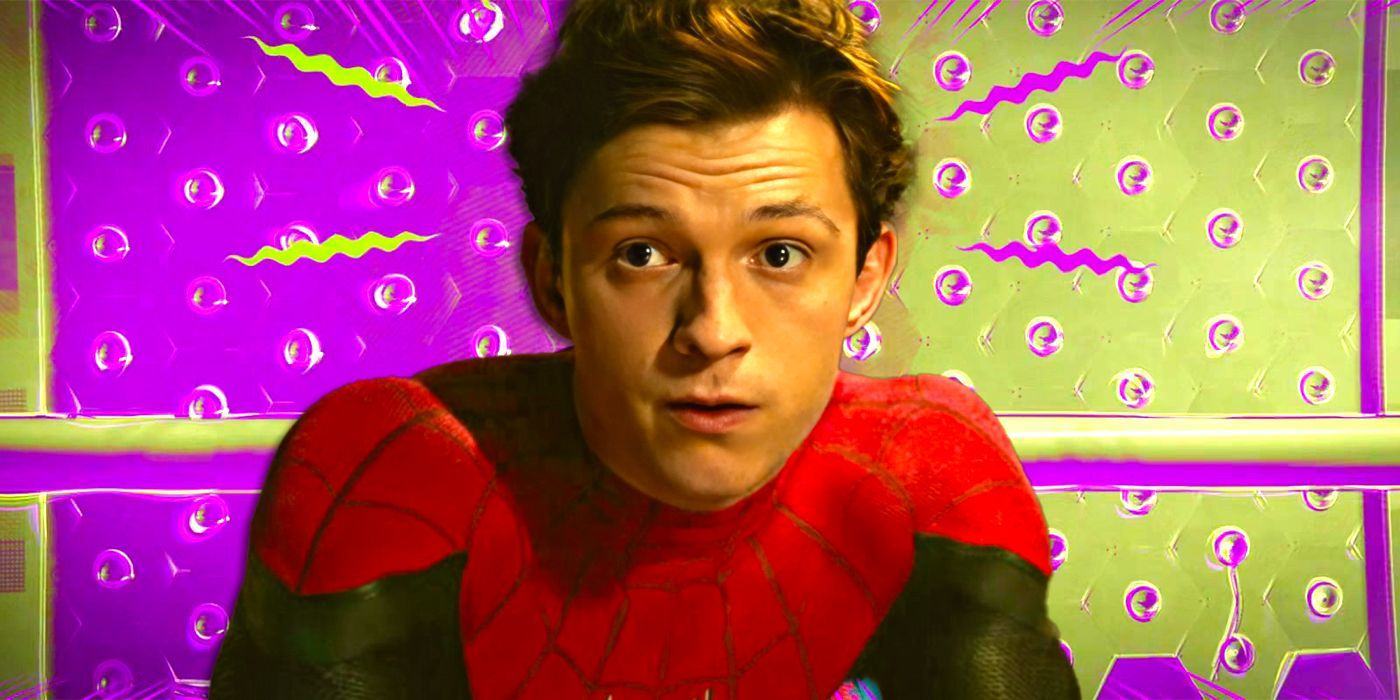 Custom image of Tom Holland in Spider-Man: Into the Spider-Verse background.