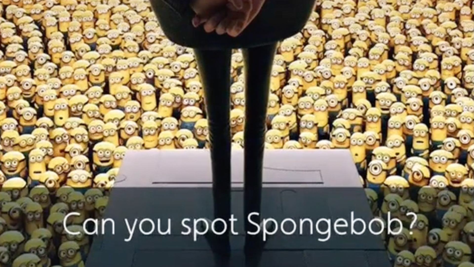 You're the record holder if you can spot SpongeBob hiding among the Minions in less than 9 seconds