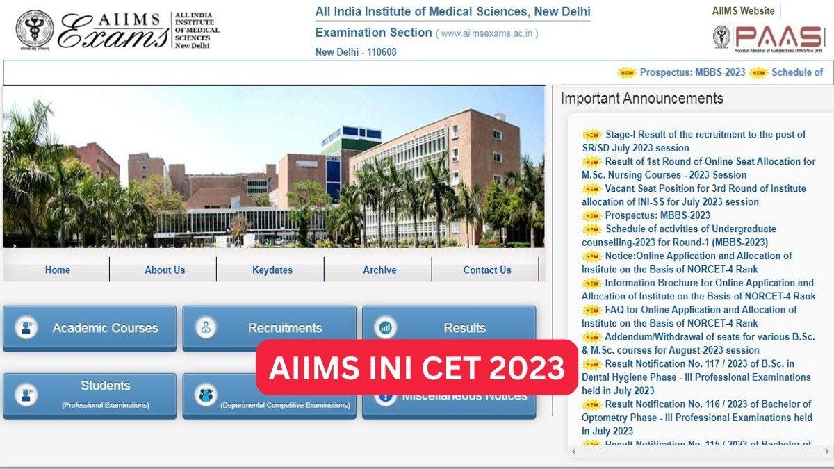 AIIMS INI CET 2023