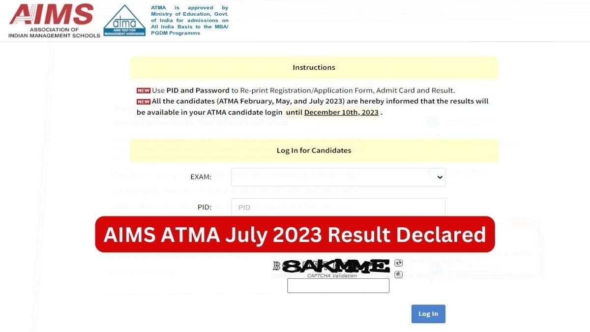 ATMA July 2023 Result Declared at atmaaims.com