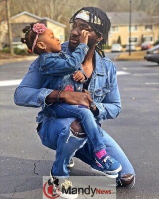 Actor Gbenro Ajibade And His Daughter Twinning In Matching Denim Outfits