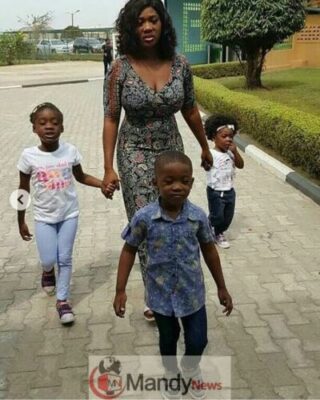 Actress Mercy Johnson Okojie Steps Out With Her Kids (Photos)