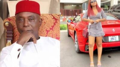 Actress Regina Daniels Steps Out With Her Husband's Customized Ferrari (Photos)