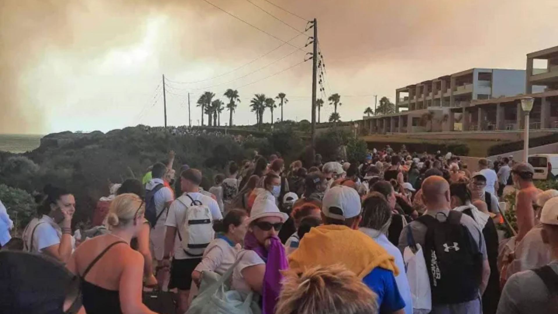 Brit families facing 'living nightmare' in Rhodes fires as they sleep on floors in shelters while waiting for rescue