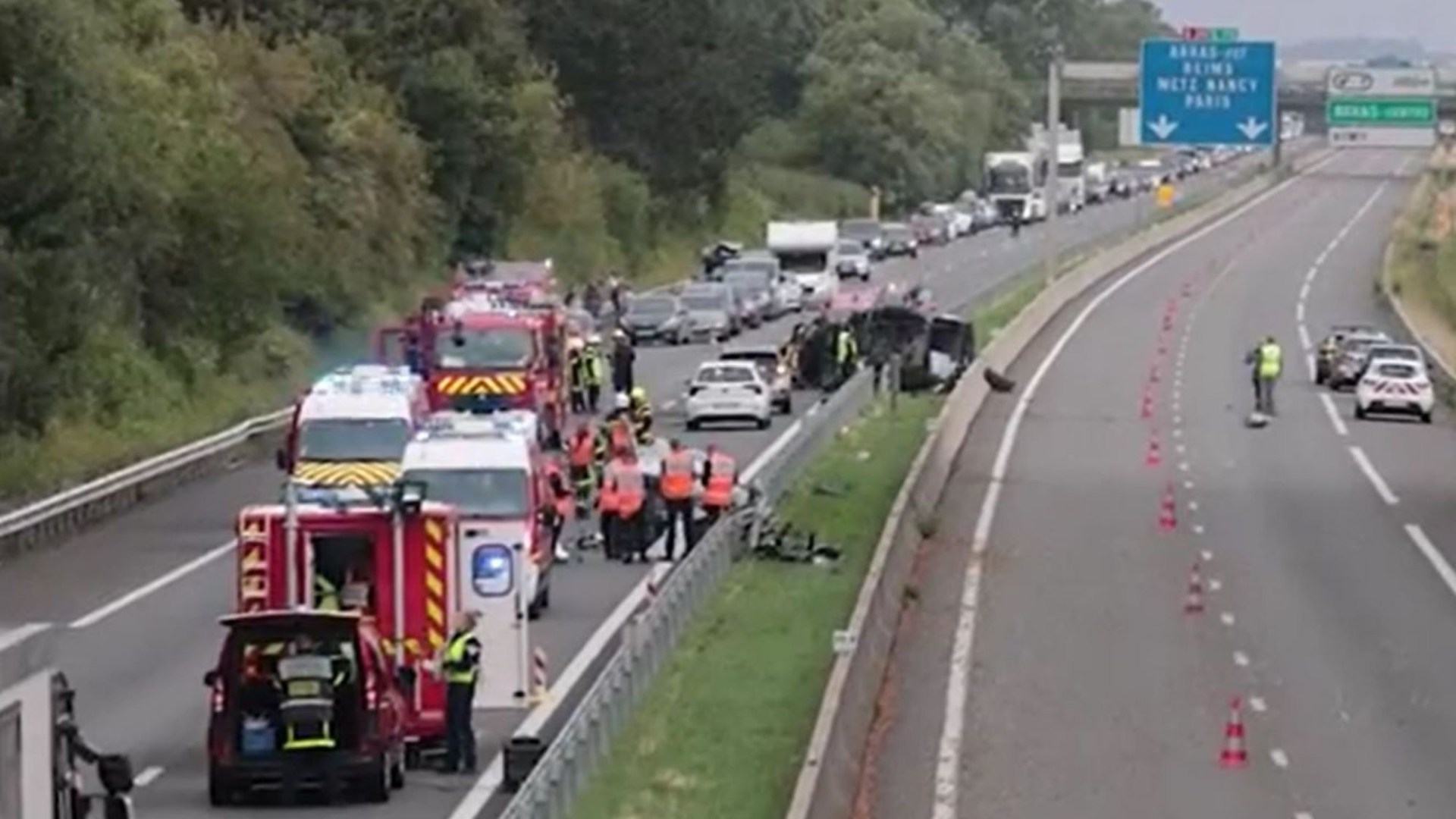 Brit mum-of-10 among three killed & children injured in horror smash on French motorway