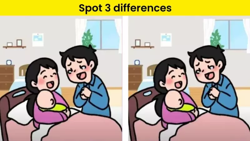 Can you spot 3 differences between the couple's photo in 12 seconds?  Test your observation.