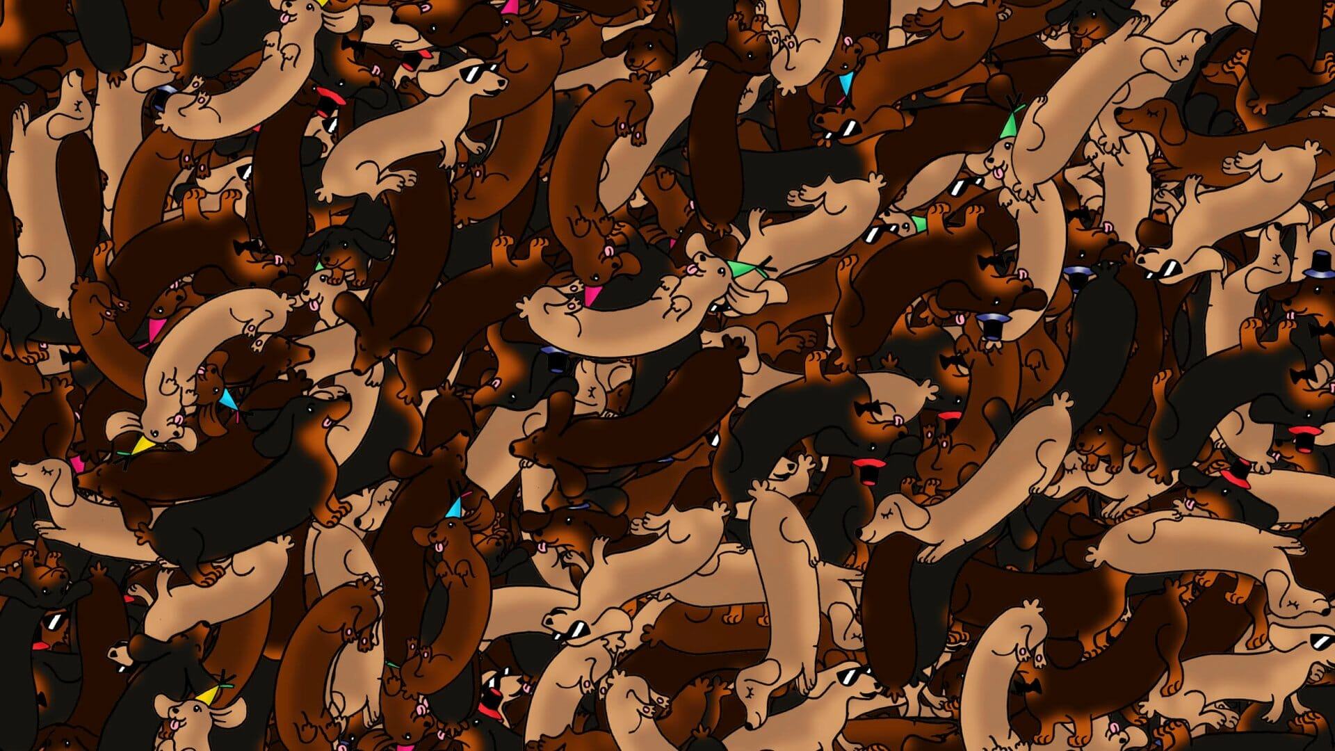 Can you spot the sausage in this mound of sausage dogs? Cute puzzle has people stumped