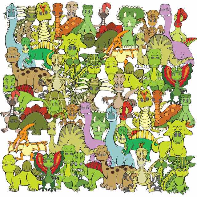 Can you spot the turtle hiding among the dinosaurs in the picture within 9 seconds?