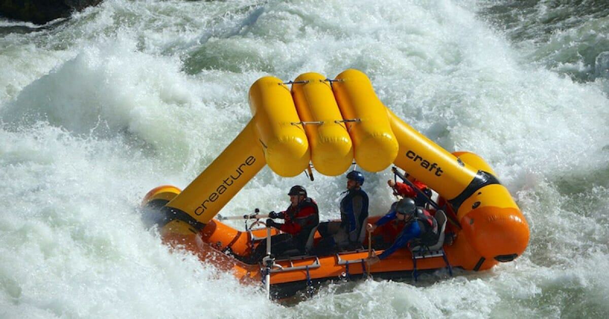 Creature Craft whitewater rafts can automatically turn themselves upright