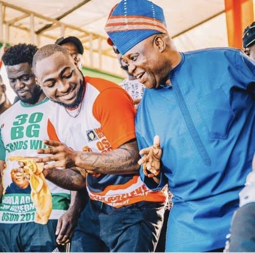 Davido reacts when Oyetola beats Adeleke in the Court of Appeals