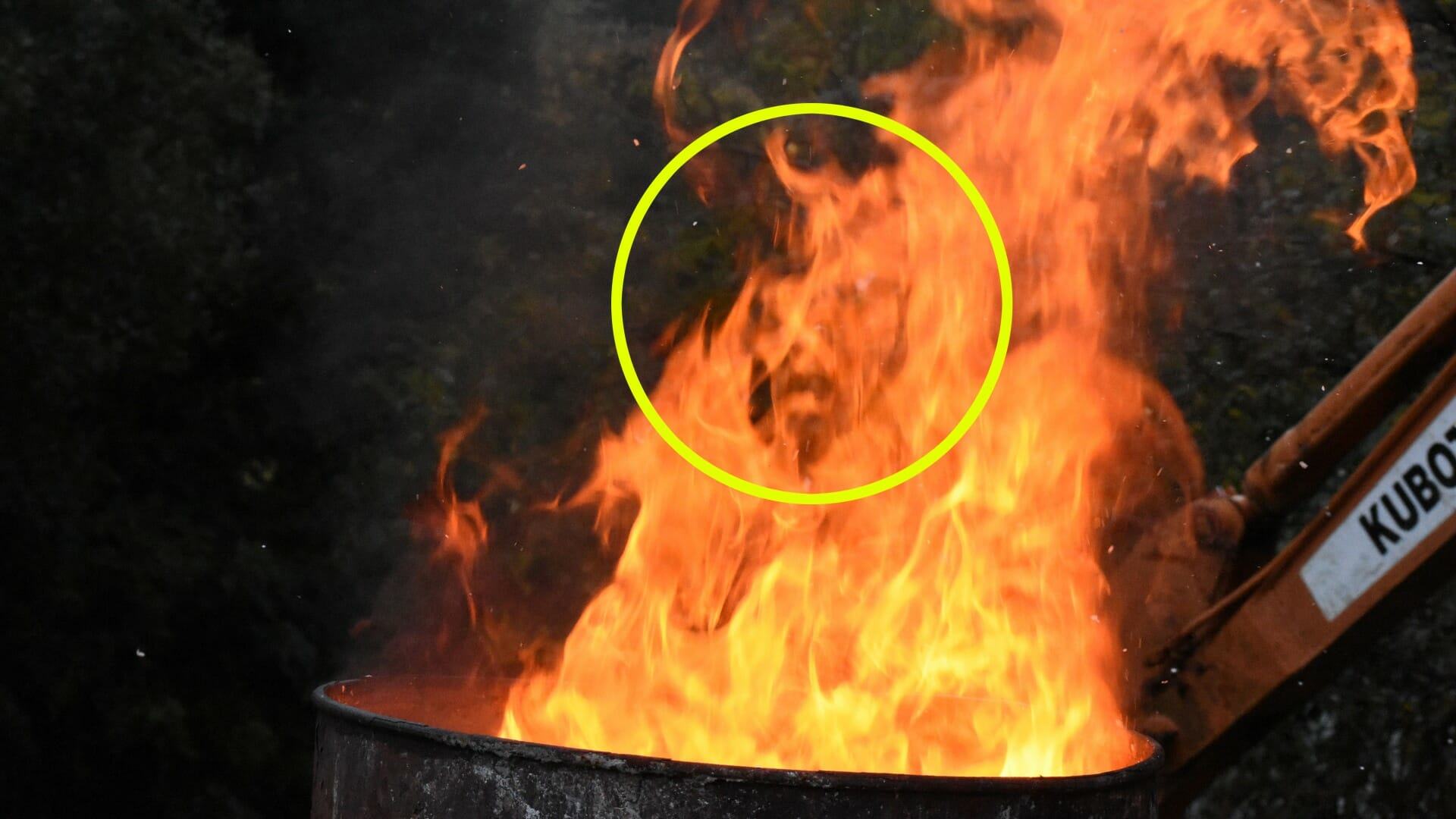 Eerie photo shows face emerging from a fire but can you see the Devil or Jesus?