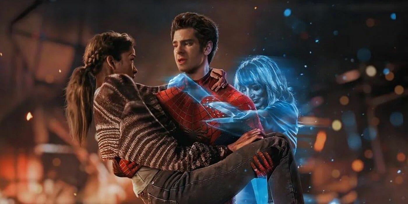 Spider Man No Way Home Andrew Garfield fan art MJ rescue Gwen ghost