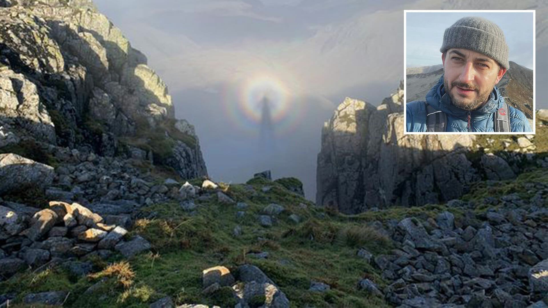 Hiker snaps 'ghost-like figure' on mountain and it turns out to be rare phenomenon