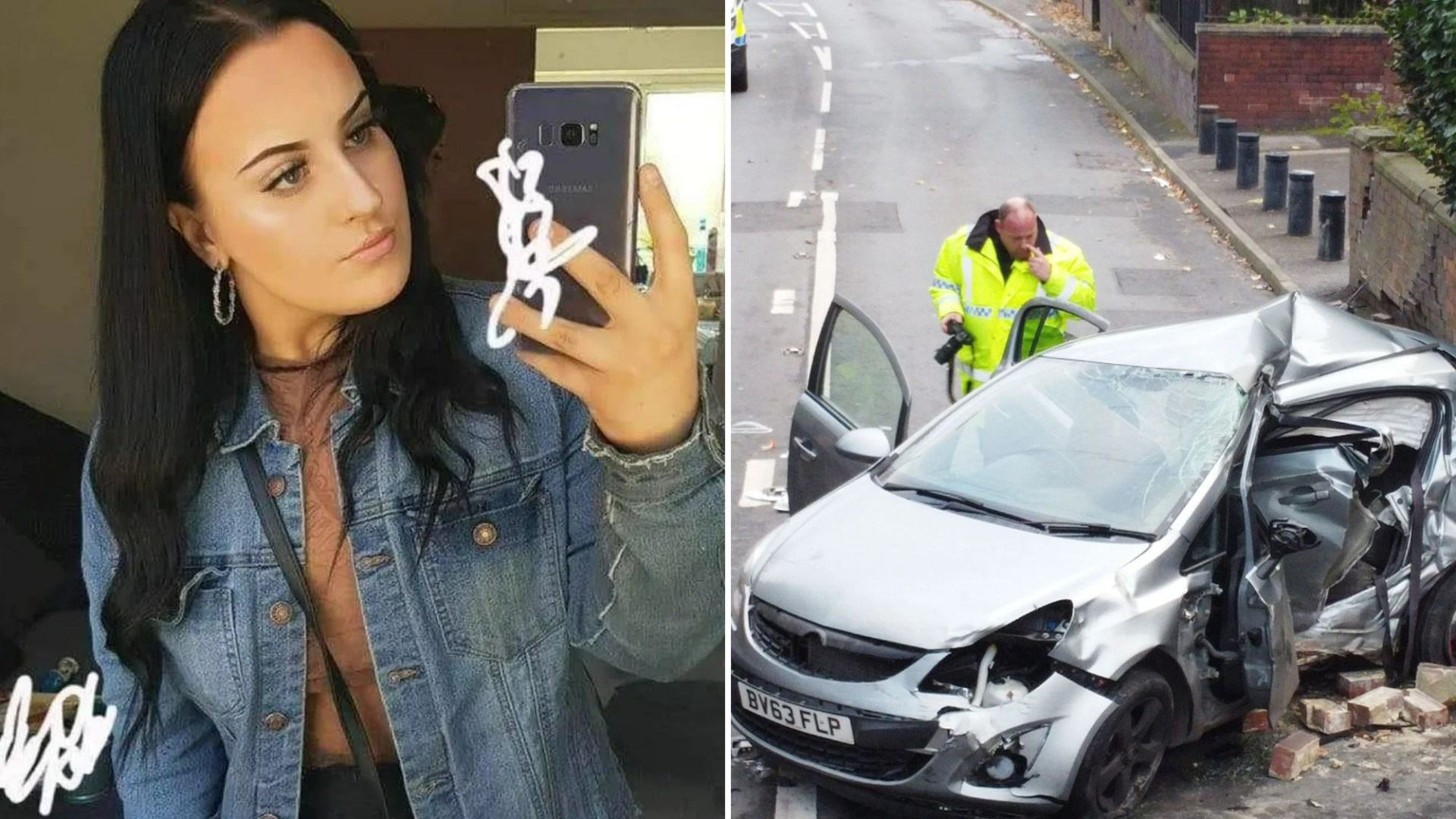 Horrifying moment drunk-driver LAUGHS as passengers beg her to slow down - before she crashes into wall & kills student