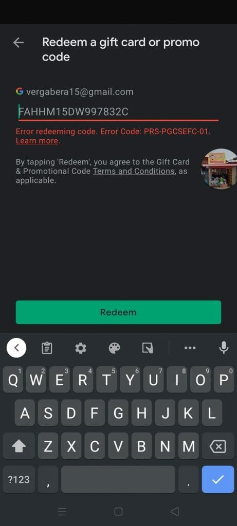 How To Fix Google Play Redeem Gift Card Error Code PRS-PGCSEFC-01?