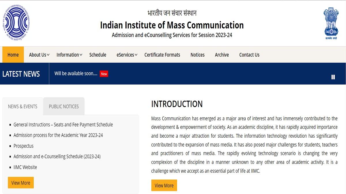 IIMC Counselling Schedule 2023 Released