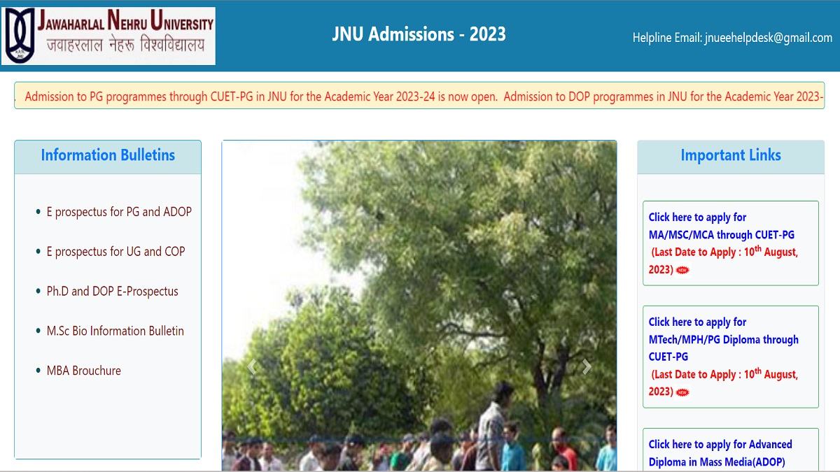 JNU PG Admission 2023 Applications Commence