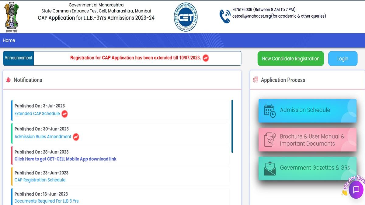 MAH CET 3-Year LLB Consulting Registration date extended to July 10, download direct link here