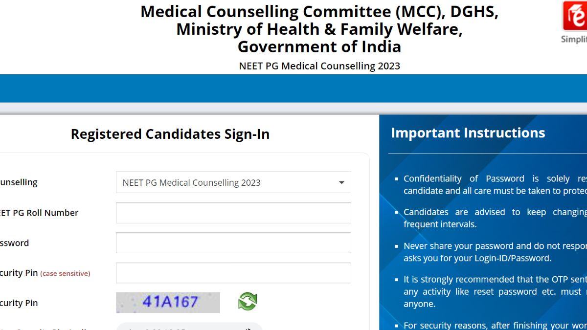 NEET PG 2023 Counselling