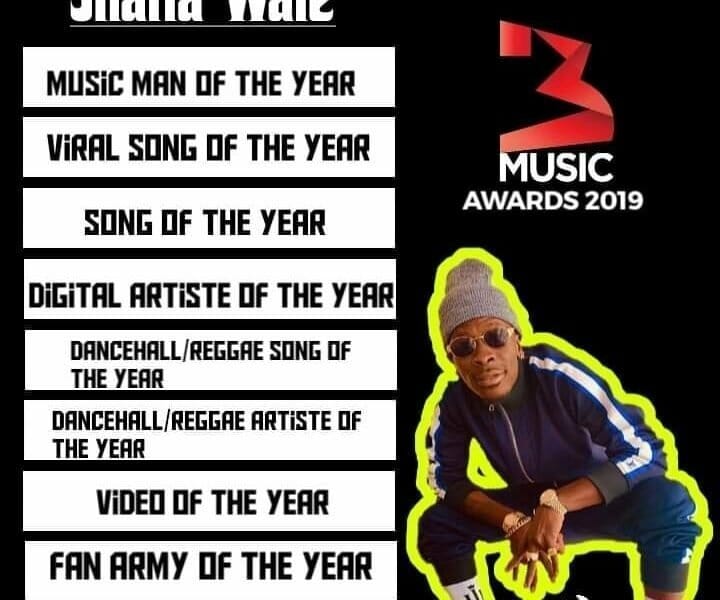 Shatta Wale BAGS 8-Awards Out Of 11 Nominations At 3Music Awards