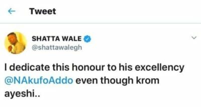 Shatta Wale Dedicates His Beyoncé Feature To President Akufo-Addo