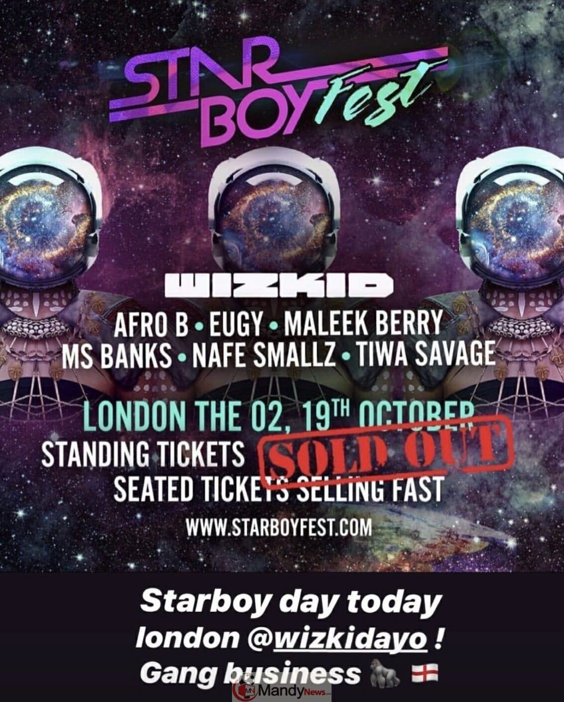 Starboyfest: Wizkid Sold Out, Performs To 20,000 People Second Time At The O2 Arena