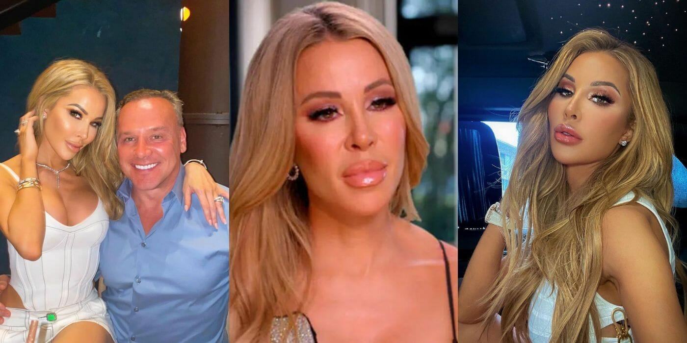 Three split images of Lisa Hochstein from RHOM