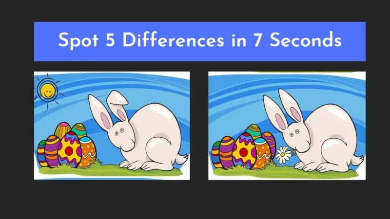 There are 5 differences between the two pictures and you have to find them within 7 seconds.