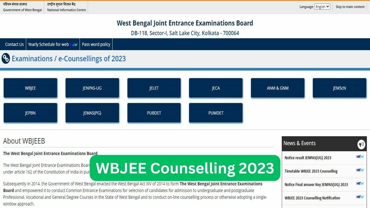 WBJEE Counselling 2023