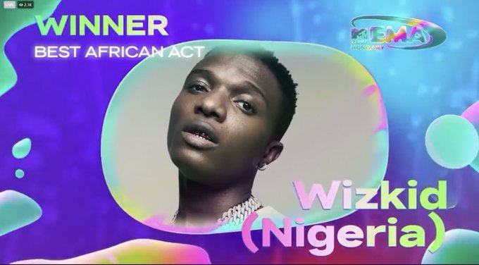 Wizkid Wins Best African Act