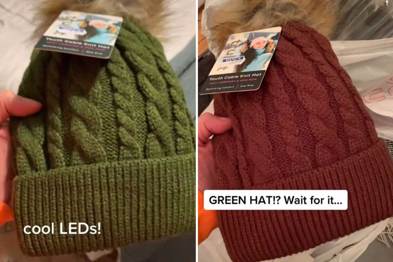 Woman baffles with woolly hat optical illusion… so what colour do YOU think it is?