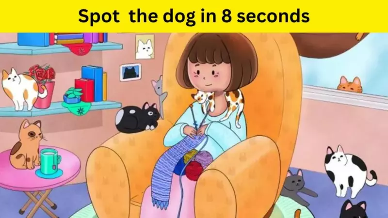 You have a keen eye if you can spot a dog lurking among cats within 8 seconds!