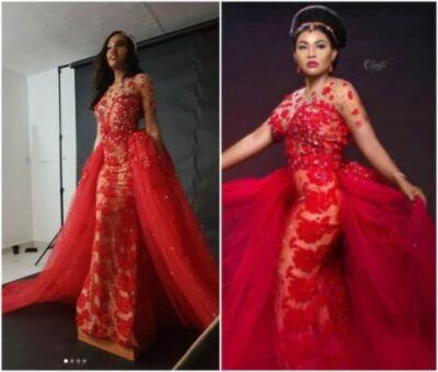 A Model Wore That Controversial Wedding Dress Before Mercy Aigbe (Photos)