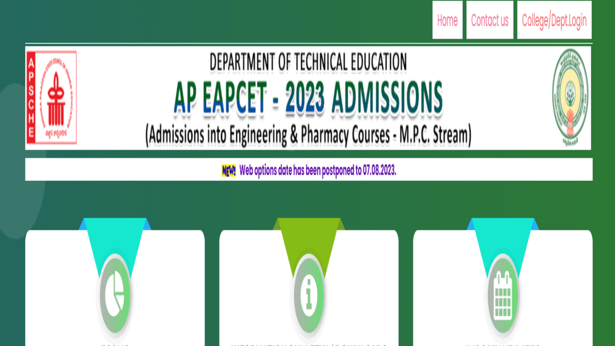 AP EAMCET web options entry 2023 date postponed