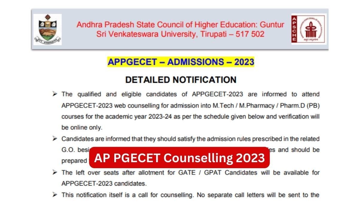 AP PGECET Counselling 2023