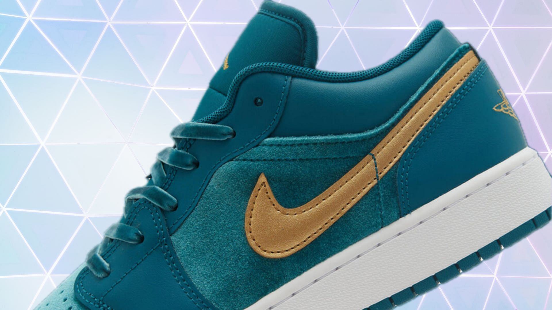 Air Jordan 1 Low Geode Teal sneakers (Image via Twitter/@sneakerbardetroit)